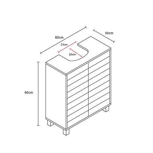 House & Homestyle Under Sink Unit, Brown, 60H x 60W x 30D