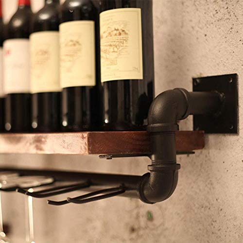NEOCHY Wine Rack Modern Wall-Mounted Living Room Kitchen Bar Decoration Retro Decoration Bar Hanging Wine Bottle Storage Rack