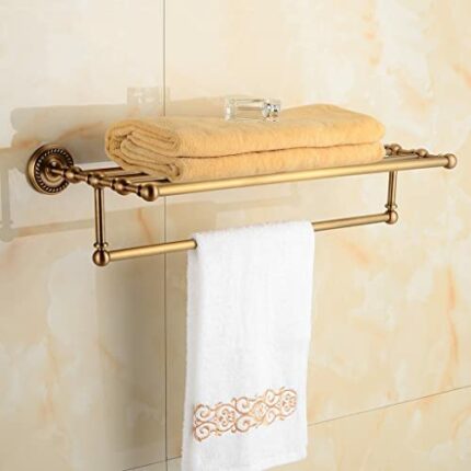 HIGOH Towel Racks, Bathroom Towel Rack Wall Mounted Towel Holder,Bathroom Accessories,Brass Tower Rack,Wall Mount Bathroom Towel Holder