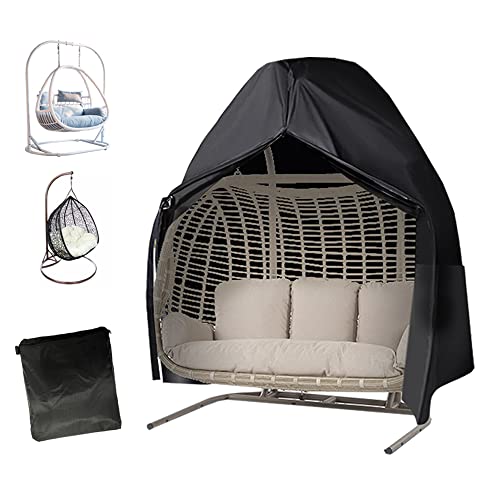 Patio Hanging Egg Chair Cover Waterproof Garden Swing Egg Chair Cover Durable Large Wicker Egg Swing Chair Covers for Single Seat Outdoor Egg Cha