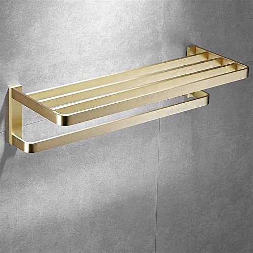 HIGOH Towel Racks,Bathroom Towel Rack Wall Mounted Towel Holder,Brass Bathroom Accessories,Bathroom Shelf,Towel Holder,Towel Rack,Bathroom Hardwa