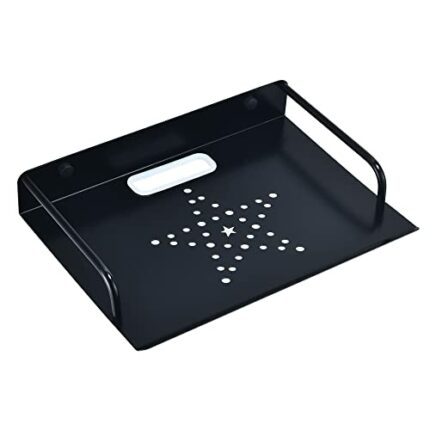 HNVNER Wall Mounted Router Shelf, Small Projector Wall Stand Metal TV Box Bracket Floating Shelf For Media Boxes/Blu-Ray Players/Satellite TV Box