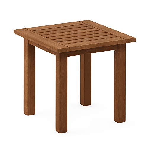 Furinno Outdoor Patio End, Side Tables, Wood, Natural, 45 (W) x 43.9 (H) x 44.45 (D) cm