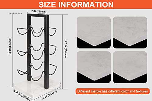 HarJue Tabletop Wine Rack, Wine Racks Countertop, Metal Wine and Water Bottle Holder-Freestanding, Hold 6 Wine Bottles-Wine Bottle Storage with M