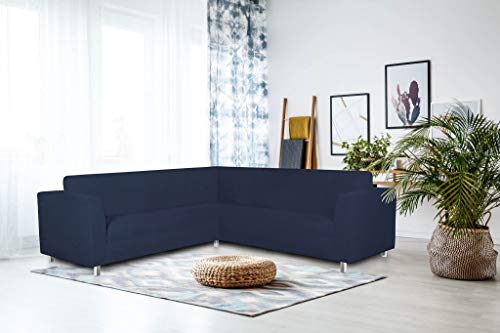 Italian Bed Linen Dahlia Corner Sofa Cover, 92% polyester + 8% elastometer, Brown