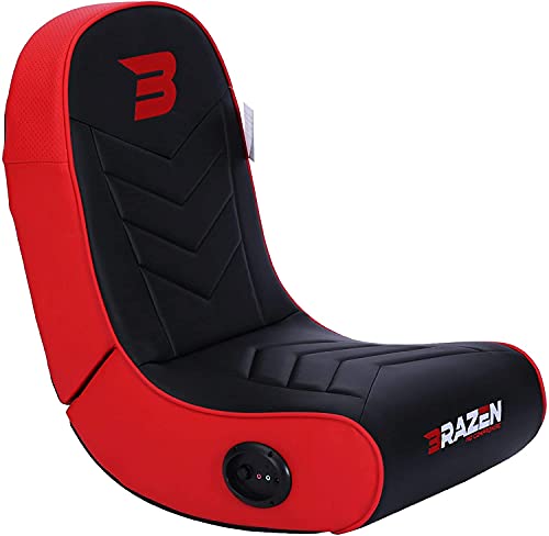 BraZen Stingray 2.0 Children Kids Gaming Chair Foldable Floor Rocker Rocking with Sound Speakers British Brand - Red