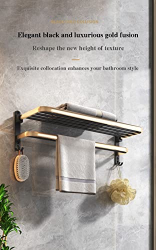 HIGOH Towel Racks, Bathroom Towel Rack Wall Mounted Towel Holder,Bathroom Towel Rack,Space Aluminum Bath Towel Shelf,Wall Mounted Light Hardware