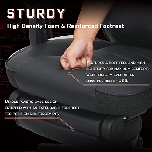 Fullwatt Racing Gaming Chair for adults with Footrest and Massage Lumbar Pillow, Swivel Height Adjustable Reclining PU Leather Video Game Chair,