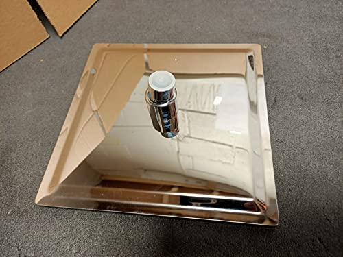 Qliver Square Rain Shower Head, 8 inch Large Top Spray Showerhead, 304 Stainless Steel Ultra Thin Powerful High-Pressure Bathroom Shower Head