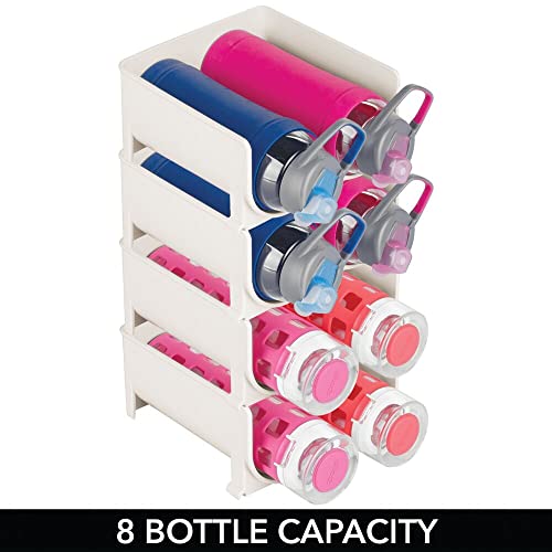 mDesign Set of 4 Modern Bottle Holder – Stackable Water Bottle Holder for Various Drink Bottles – Stylish Kitchen Accessories Set for The Kitchen