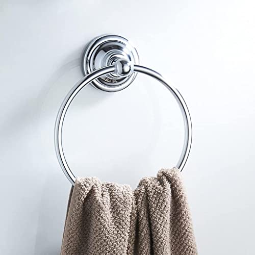 RAKUTE Towel Racks, Round Wall-Mounted Towel Holder Rings, Chrome Plated Stainless Steel Bathroom Towel Racks Ring Bathroom Ring