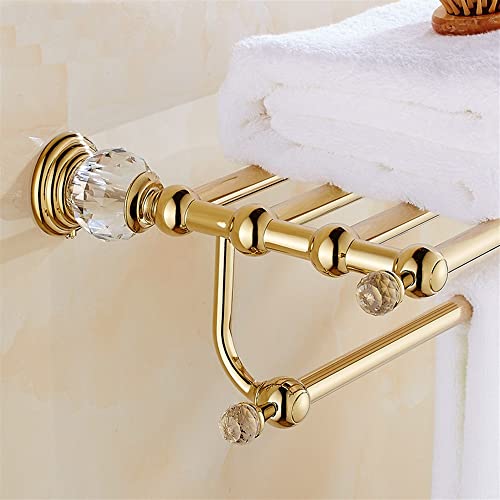HIGOH Towel Racks, Bathroom Towel Rack Wall Mounted Towel Holder,Crystal Plated Towel Rack,Bathroom Hardware Towel Holder,Bathroom Shelf with Tow