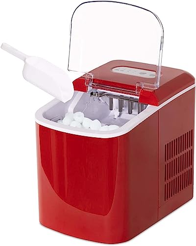 Shykey countertop ice machine 26Lb Automatic Vintage Red Portable Countertop Ice Maker ice maker machine