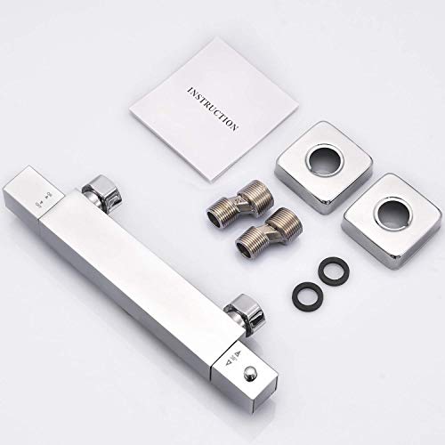 Hapilife Square Thermostatic Bar Shower Mixer Modern Chrome Valve, Only 1 Outlet(Suitable for Handheld Shower), Hot & Cold Water Mixer Constant T