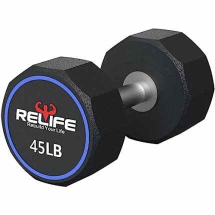 RELIFE REBUILD YOUR LIFE Decagon Dumbbell Heavy Weights Barbell Metal Handles for Strength Training Home Gym Exercise Equipment