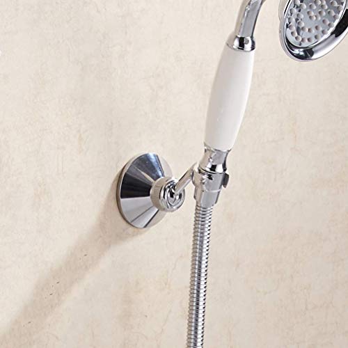 Queta Shower Holder Brass Swivel Adjustable Shower Head Holder Wall Mount Removable Hand Shower