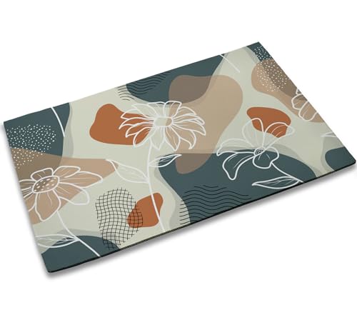 TUBAMQ Black Green Marble Door Mat,Welcome Doormat 17 x 30 Inch Decorative Home Floor Mat, Non Slip Rubber Back and Strong Water Absorption for O