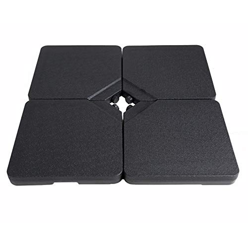 FLAME&SHADE 116kg 4 Pieces Base Weight Set for Outdoor Garden Parasol Patio Cantilever Offset Banana Umbrella, Black