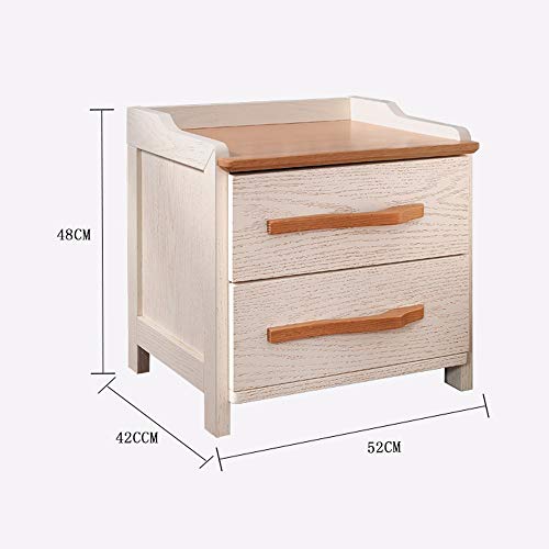 JYDQM Bedroom Bedside Table with Double Drawers, Furniture Solid Wood Bedside Table Side Table Bedroom Storage Cabinet