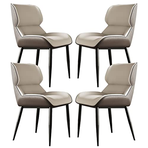 Kitchen Dining Room Furniture Chairs Dining Chairs Set Of 4 Microfiber Leather Kitchen Chair Ergonomics Seat Firm Carbon Steel Metal Chair Legs (