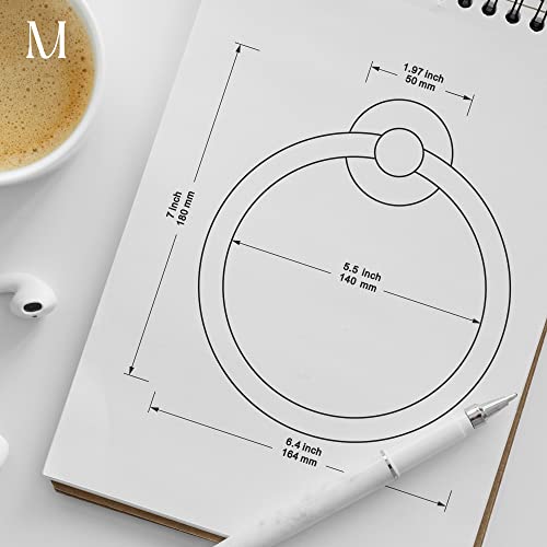 Marmolux Acc - Chrome Towel Ring - Hand Towel Holder for Bathroom Hand Towel Racks Wall Mount Bathroom Hardware - Simple Round Towel Hanger Heavy