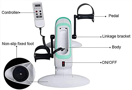 LUNEZY Electric Pedal Exerciser Portable Fitness Exercise Bike Knee Leg Exercise Peddling Machine Adjustable Fitness Rehab Equipment For Seniors