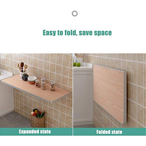 LEOSXA Wall-Mounted Table Folding Wood Dining Tables, Kitchen/laundry Workbench/Laptop Table, Fold Down Wood-Based Panel,C-80 * 50cm/31 * 20in
