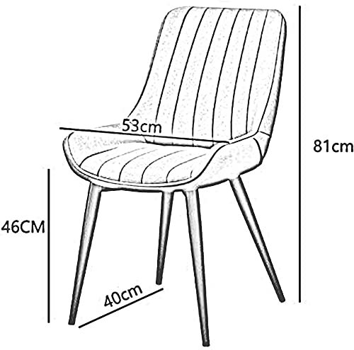 Kitchen Dining Room Furniture Chairs Dining Chairs PU Leather Backrest Chair Metal Legs Leisure Coffee Chair Nordic Style Makeup Chair (Color : B