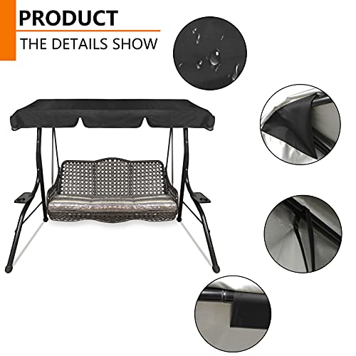 sinyea Replacement Canopy Swing Seat Chair,Swing Chair Canopy Replacement,Waterproof/UV Resistant Swing Canopy Cover, Cover Patio Hammock Cover T