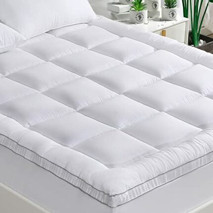 GRT Bamboo Pillowtop Mattress Topper Twin XL Size, Bamboo Mattress Cover Padded with 900gsm 3D Snow Down Alternative Filling, Extra Thick Mattres