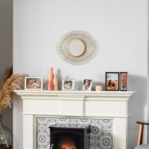 Kusso Gold Metal Eye Shaped Wall Mirror for Bathrooms Bedrooms Living Rooms or Hallways