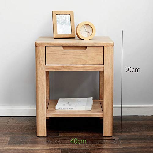 LUKEO Solid Wood Bedside Cabinet Nordic Economy Bedside Storage Cabinet, Minimalist Single Drawer Bedroom Minimalist Cabinet