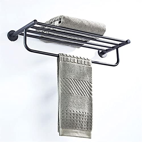 HIGOH Towel Racks,Bathroom Towel Rack Wall Mounted Towel Holder,Bathroom Wall-Mounted Modern Minimalist round Chassis Towel Rack,Bathroom Brass M