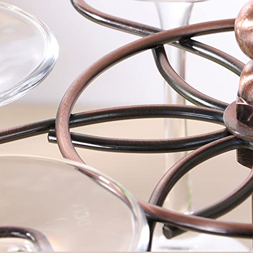Endndsca Countertop Wine Glass Holder, Red Wine Glass Stemware Racks, Elegant Freestanding Tabletop Stemware Storage Rack with 6 Hooks Kitchen Gl