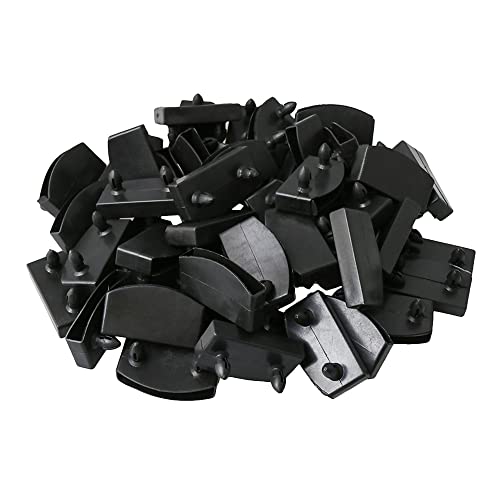Etfbuy 50 Pcs Bed Board Plastic Bracket Single End 55mm Black Slat Caps Holders Connector Furniture Accessories for Holding Securing Wooden Slats