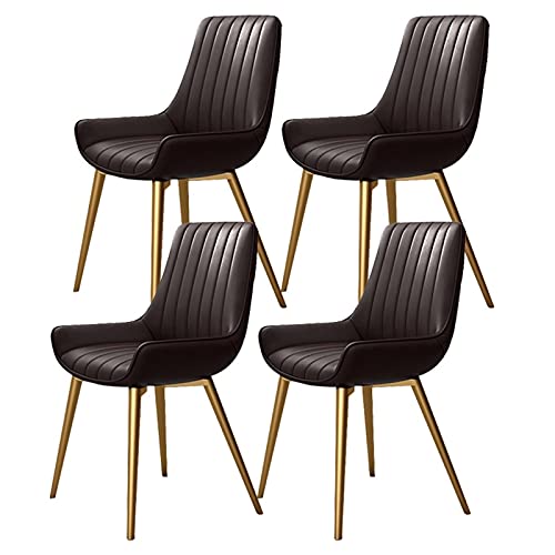 Kitchen Dining Room Furniture Chairs Dining Chairs Set Of 4 Modern Upholstered Kitchen Chairs Water Proof Leather Side Chair with Metal Legs for