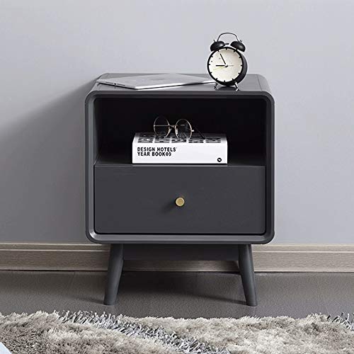 N/A All solid wood bedside table bedroom Nordic home wood simple bedside storage cabinet white