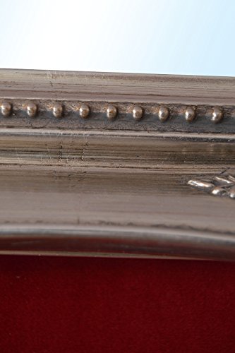 FRENCH SILVER SHABBY CHIC ANTIQUE STYLE MIRROR - 20" X 24" OVERALL SIZE (50cm X 60cm)