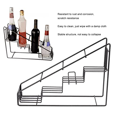 Oreb Syrup Bottle Rack, Stainless Steel Liquor Wine Bottle Rack 4 Compartment Bottle Holder for Syrup, Wine, Dressing, Countertop Display Stand f