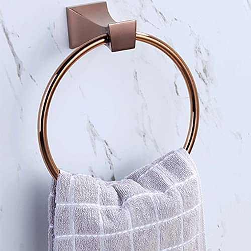 GAKIN Towel Holder Bathroom Rose Gold Zinc Alloy Rack Modern Simple Ring
