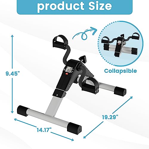 Simuse Under Desk Mini Elliptical Portable Desk Cycle Compact Under Desk Cardio Machine Portable Under Desk Exercise Machine for Home & Office