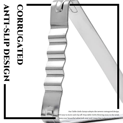 Skyzone 12-Pack Tablecloth Clips, Stainless Steel Tablecloth Clips, Adjustable Tablecloth Clips for Outdoor, Home, Restaurant, Picnic, Party and