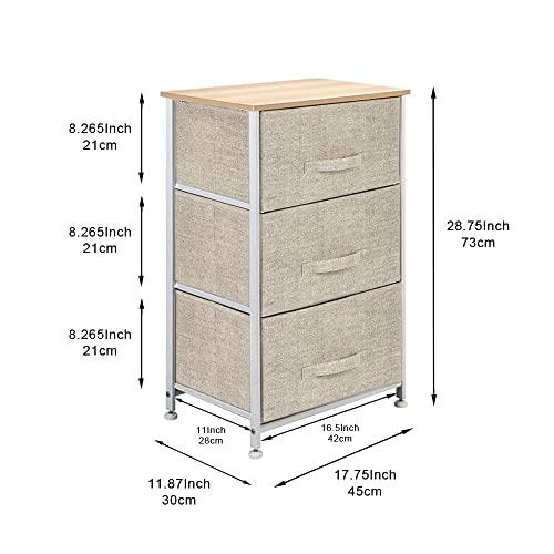 N/A 3 Layers Fabric Drawer Nightstand Organizer Closet Storage Non-woven Chest Of Dresser Sundries Cabinet Home Bedroom Furniture