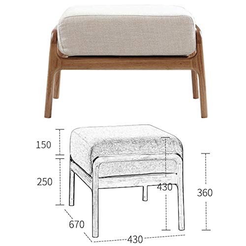 LUKEO Wood Stool, Sofa Footstool Sofa Footrest Footrest, Rectangular Family Footstool