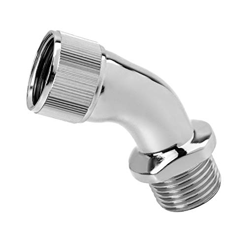 QWORK® Elbow Adapter for Shower Head, Chrome Plated Brass 1/2" Extender Connector