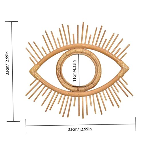 Rattan Mirror Frame Rattan Wall Mirror Frame Wall Hanging Decoration Eye Art Decor Pendant For Living Room Bedroom
