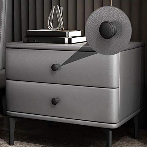 N/A Minimalist Bedside Table Leather Art Storage Cabinet, Bedroom with Drawer Bedside Table