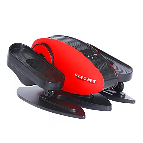 VX-Power Seated Elliptical Bike - Quiet Under Desk Mini Elliptical Machine, Feet Massager, Pedal Exerciser with Built in Display Monitor for Leg