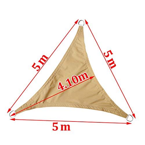 Greenbay Anti-UV Sun Shade Sail Garden Patio Party Sunscreen Canopy 98% UV Block Triangle Sand 5x5x5m