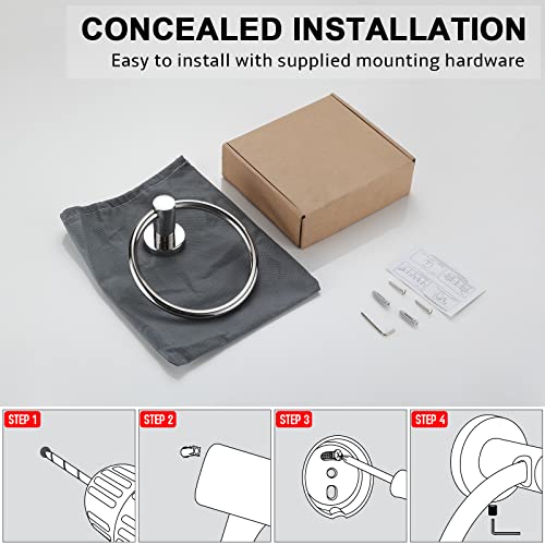 BGL Towel Ring Contemporary Style Stainless Steel 304 Chrome Bathroom Accessories (Towel Ring)